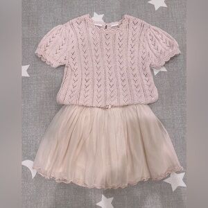Zara Kids Pink Knit and Tulle Matching Set